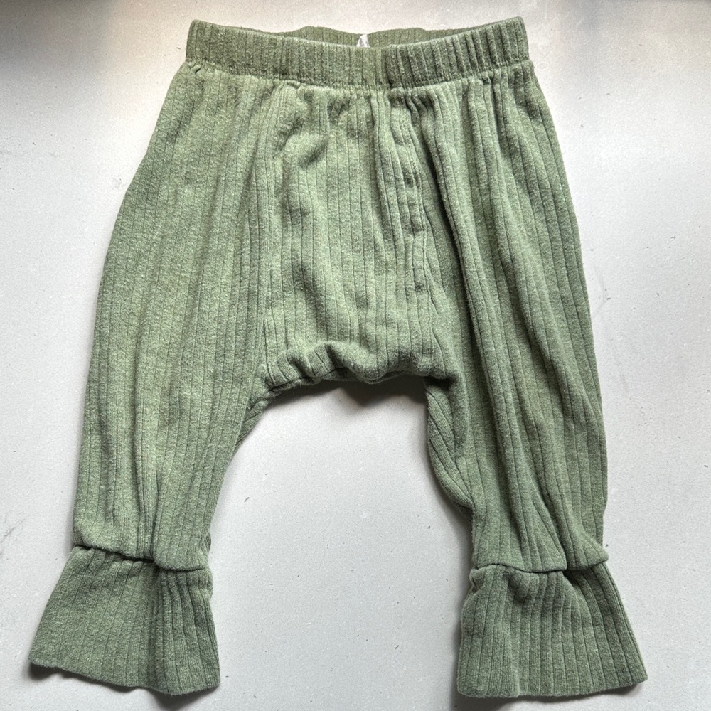 Kate Quinn Ribbed Sage Green Kids Pants